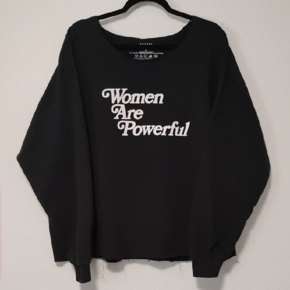 Black Sweatshirt with Empowering Slogan